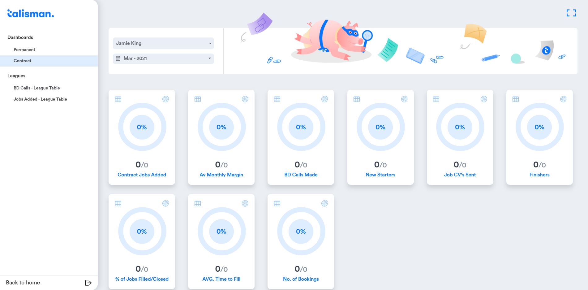 Recruiter dashboard homepage screenshot